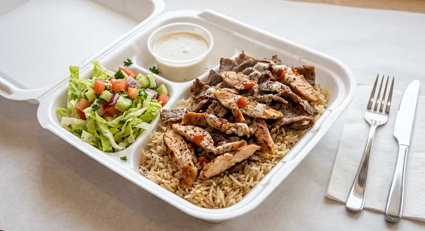 Family shawarma platter packed for delivery and pickup from Calgary Shawarma, Edmonton Trail NE