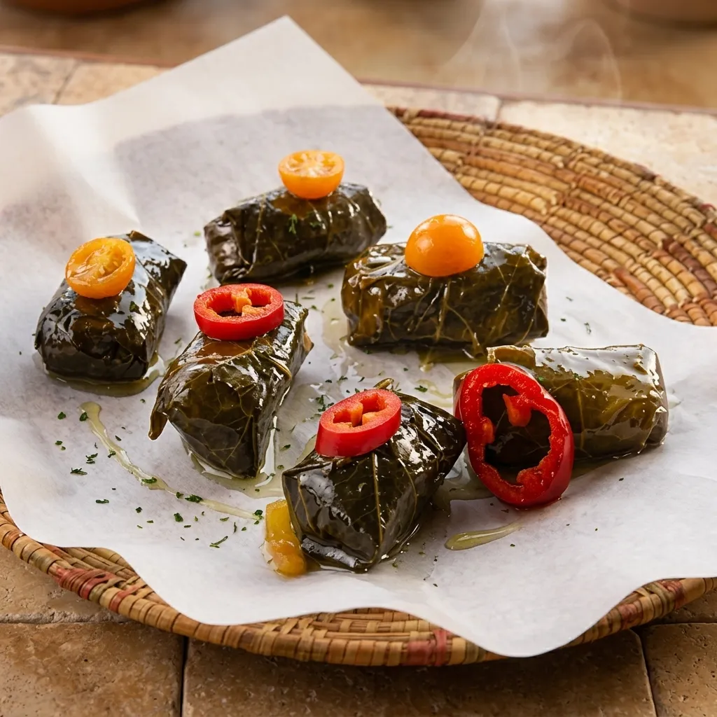Stuffed grape leaves appetizer at Calgary Shawarma, Edmonton Trail NE